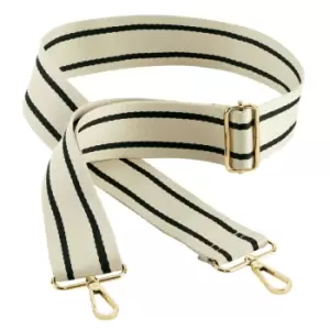 Image of Bagbase Boutique Striped Adjustable Bag Strap (One Size) (Oyster/Black)