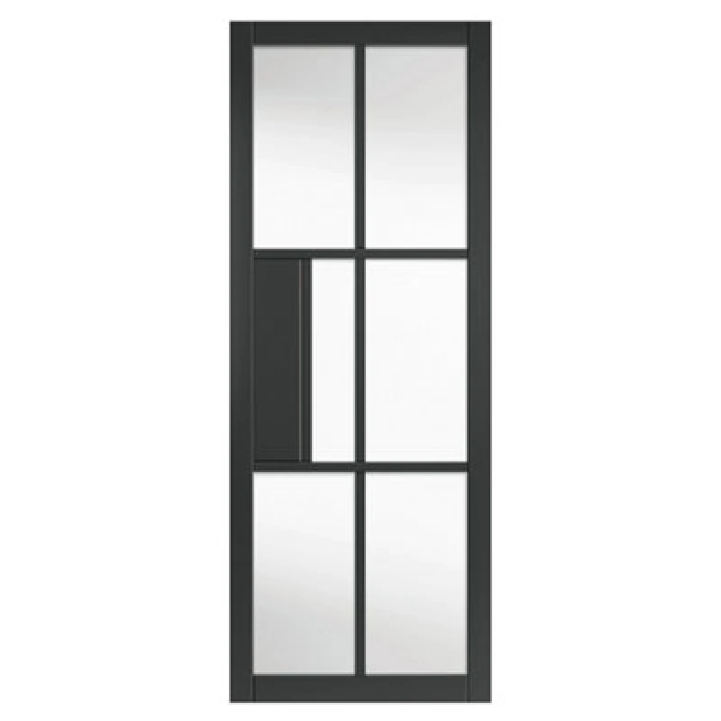 Image of JB Kind Civic Clear Glass Internal Door 35 x 1981 x 762mm in Black Mdf UCIV26GBL