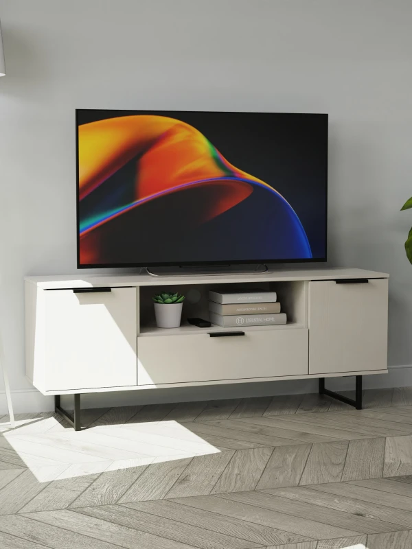 Image of Beijing 2 Door 1 Drawer Wide TV Unit In Kashmir Ash (Ready Assembled)