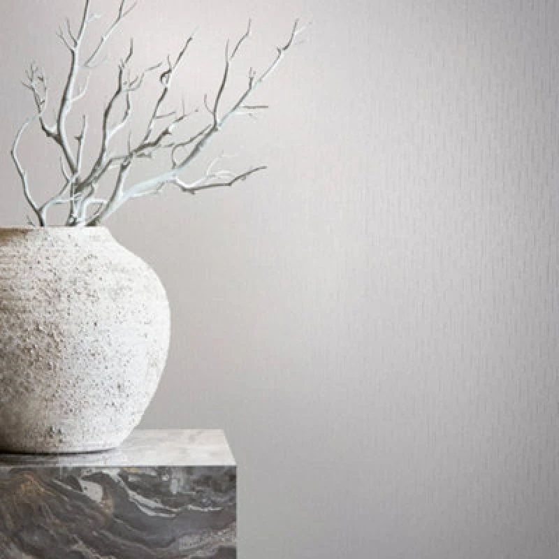 Image of Galerie Industrial Effects White Plain Vertical Texture Pearlescent Wallpaper Roll