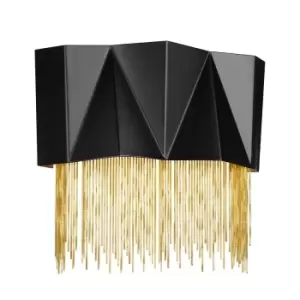 Image of 3 Bulb Wall Light Geometric Pendant Layers Satin Black/ Gold LED G9 3.5W LED