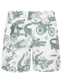 Image of Lacoste x Netflix Swimming Swim Shorts White/Green