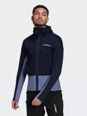 Image of adidas Terrex Zupahike Hooded Fleece Jacket, Brown, Size S, Men