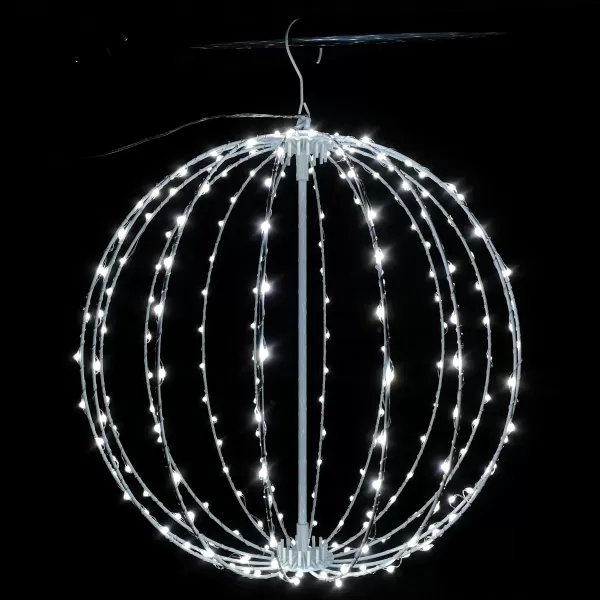 Image of 40cm Black Metal Frame Ball Christmas Decoration with 240 Cool White LED