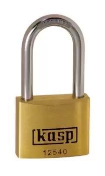 Image of Kasp K12540L40 Premium Brass Padlock 40mm Long Shackle 40mm