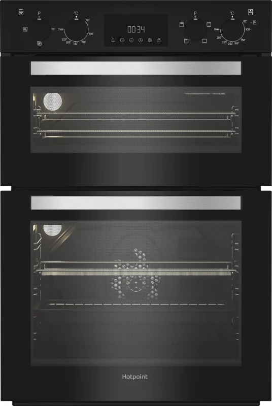 Image of Hotpoint DIH 10D B Built In Electric Double Oven - Black - A/A Rated