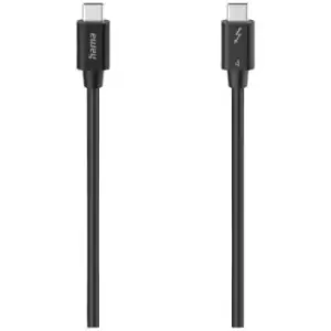 Image of Hama Thunderbolt Cable Thunderbolt USB-C plug, Thunderbolt USB-C plug 0.8 m Black 00200659 double shielding, Ultra HD (8K) Thunderbolt cable