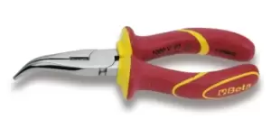 Image of Beta Tools 1168MQ VDE 1000V Insulated Long Bent Needle Nose Pliers 200mm