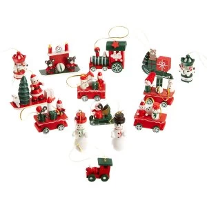 Image of Robert Dyas 22 Piece Wooden Christmas Decoration Set