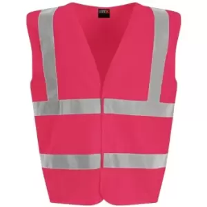 Image of PRO RTX High Visibility Childrens/Kids Waistcoat (M) (Pink) - Pink