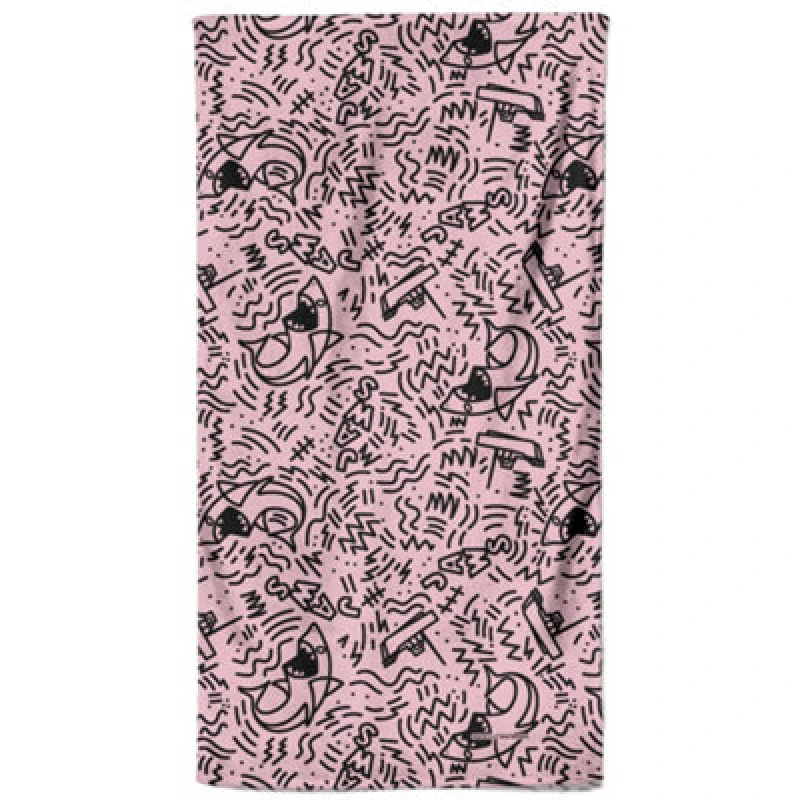 Image of Zavvi Jaws Pink Doodle Pattern Beach Towel