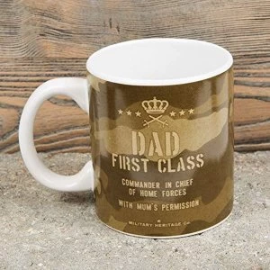 Image of Military Heritage Stoneware Mug - Dad First Class