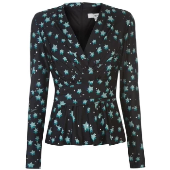 Image of ISSA Kate Foil Star Blouse - Multi-coloured