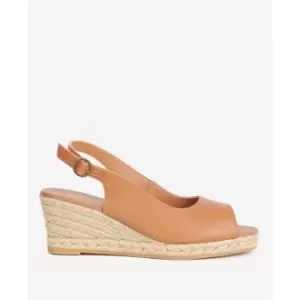 Image of Barbour Nadia Peep-Toe Espadrille Wedges - Brown