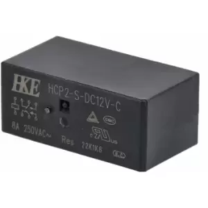 Image of R-tech - 616293 General Purpose pcb Relay, dpdt 12VDC 8A