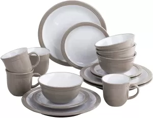 Image of Waterside Camden 16 Piece Dinner Set ; Taupe