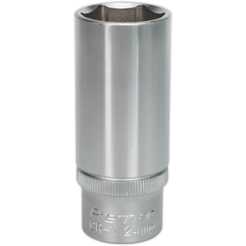 Image of Sealey 1/2" Drive Deep Hexagon WallDrive Socket Metric 1/2" 24mm