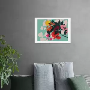 Image of East End Prints Cherry Blossoms Print Red/Yellow/Pink