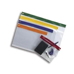 Image of Snopake Zippa-Bag S A4 Zipped Folder Assorted Colours Pack of 25 Folders