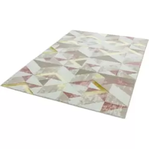 Image of Orion OR10 Flag Pink 200cm x 290cm Rectangle - Ivory and Multicoloured and Pink