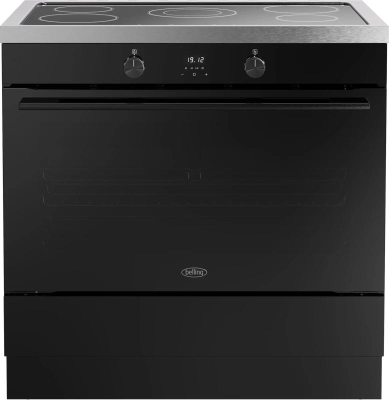 Image of Belling BEL RCA VISION SGL 90EI BLK 90cm Single Cavity Induction Range Cooker 12041 - BLACK BEL RCA VISION SGL 90EI BLK