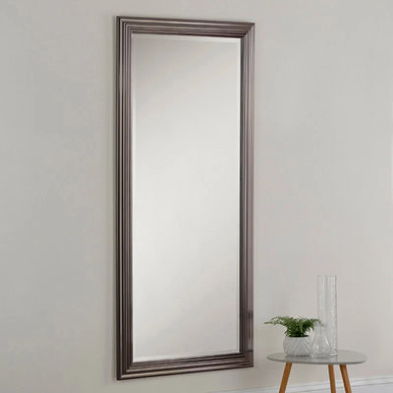 Image of Yearn Mirrors Yearn Mirrors Yearn Dark Chrome Wall Mirror 166.5x75cm in Metallics Metallics One Size Unisex 0716053066121
