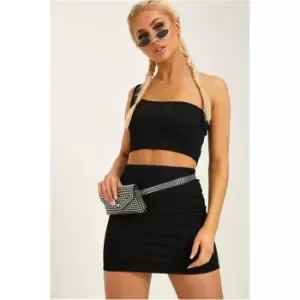 Image of I Saw It First One Shoulder Crop Top - Black