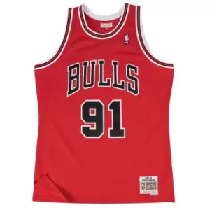 Image of Mitchell And Ness Nba Chicago Bulls 1997-98 Dennis Rodman Swingman Jersey 2.0, Scarlett Bulls, Male, Basketball Jerseys, SMJYGS18154-CBUSCAR9