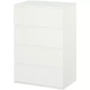 Image of HOMCOM 4 Drawer Cabinet Storage Cupboard Sideboard Organiser Living Room White