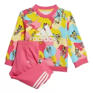 Image of adidas x Disney Mickey Mouse Jogger Set Kids - Bliss Pink / Impact Yellow / B