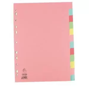 Image of A4 Manilla Divider 12-Part Pink with Multi-Colour Tabs WX01515 WX01515