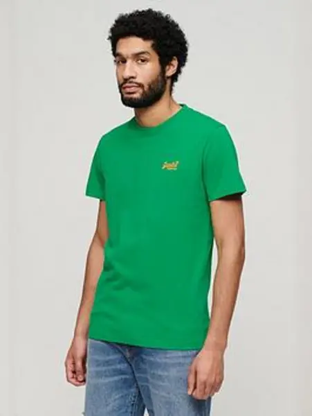 Image of Superdry Drop Kick Green Organic Cotton Essential Logo T-Shirt