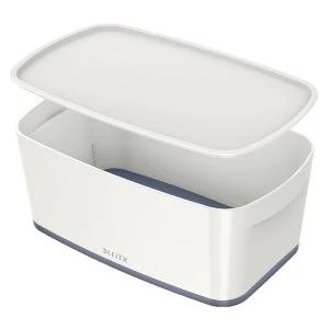 Image of Leitz MyBox Small Storage Box With Lid WhiteGrey 52291001