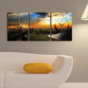 Image of 3P3040CS-82 Multicolor Decorative Canvas Wall Clock (3 Pieces)