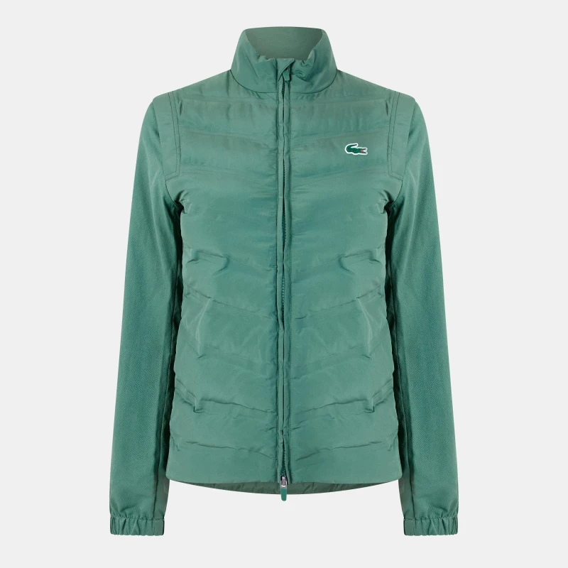Image of Lacoste Womens Water Repellent Quilted Long Sleeve Performance Golf Jacket Sequoia female 6 (34)