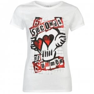 Image of Official 5 Seconds of Summer T Shirt Ladies - Red Skull