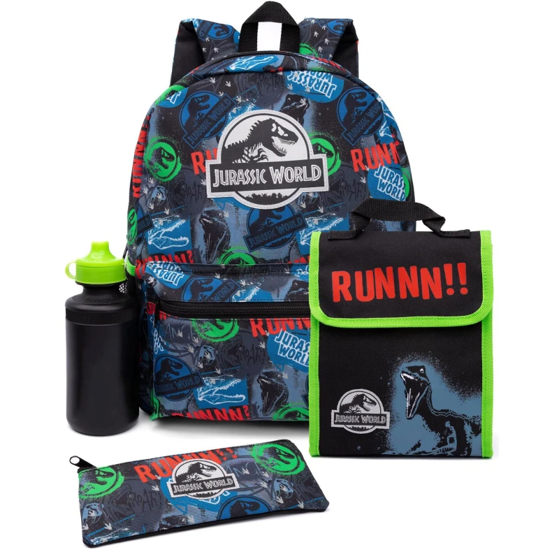 Image of Jurassic World 4 Piece Backpack Set Black