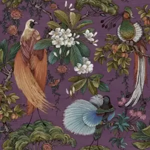 Image of Holden Songbird Plum Wallpaper