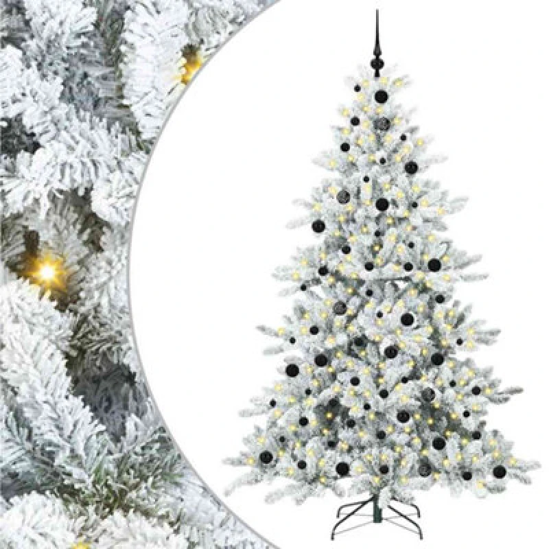 Image of Vidaxl Artificial Hinged Christmas Tree White 210 Cm Pvc And Steel