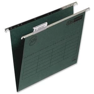 Image of Elba Verticfile Suspension File Recycled 100 percent A4 Green Ref 100331251 Pack 50