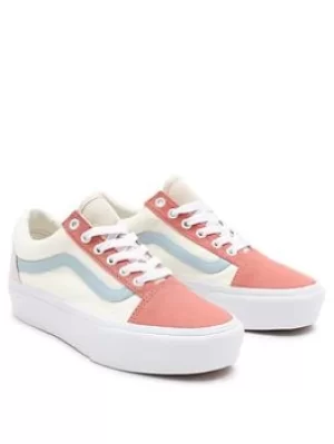 Image of Vans Ua Old Skool Platform, Pink/Cream, Size 6, Women