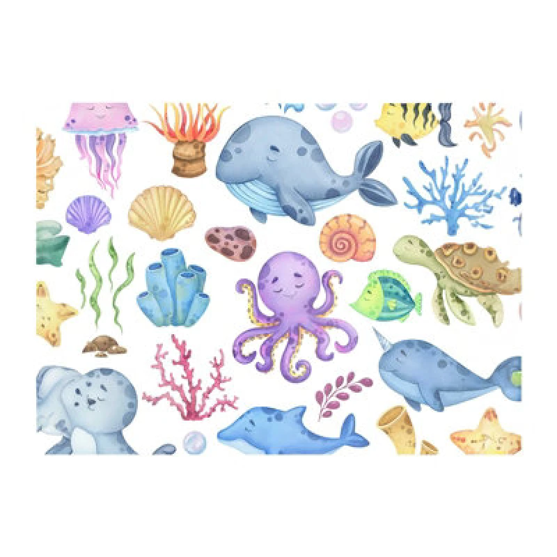 Image of Warren Reed Designer Childrens Sea Life Glass Chopping Board