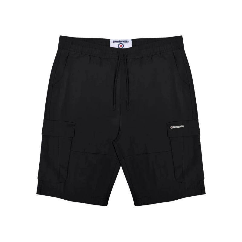 Image of Lambretta Lambretta Men Utility SS25 Cargo Shorts in Black Size: 34R Black 34R Male 5063703801652