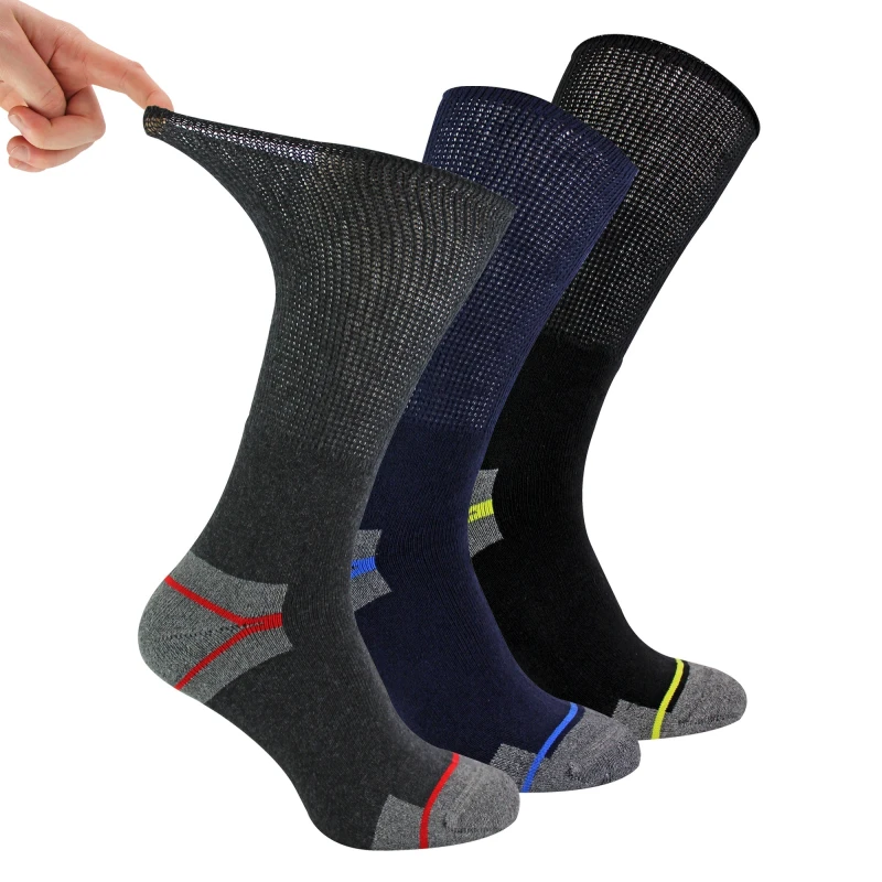 Image of Dr.Socks Dr.Socks Men Multipack Diabetic Work Socks Non Elastic Breathable Diabetic Socks in Black Size: 6-11 Black 6-11 Male 5056632629107