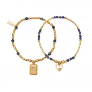 Image of Gold Celebrate Sodalite Set Of 2 Bracelets GBSET33711092