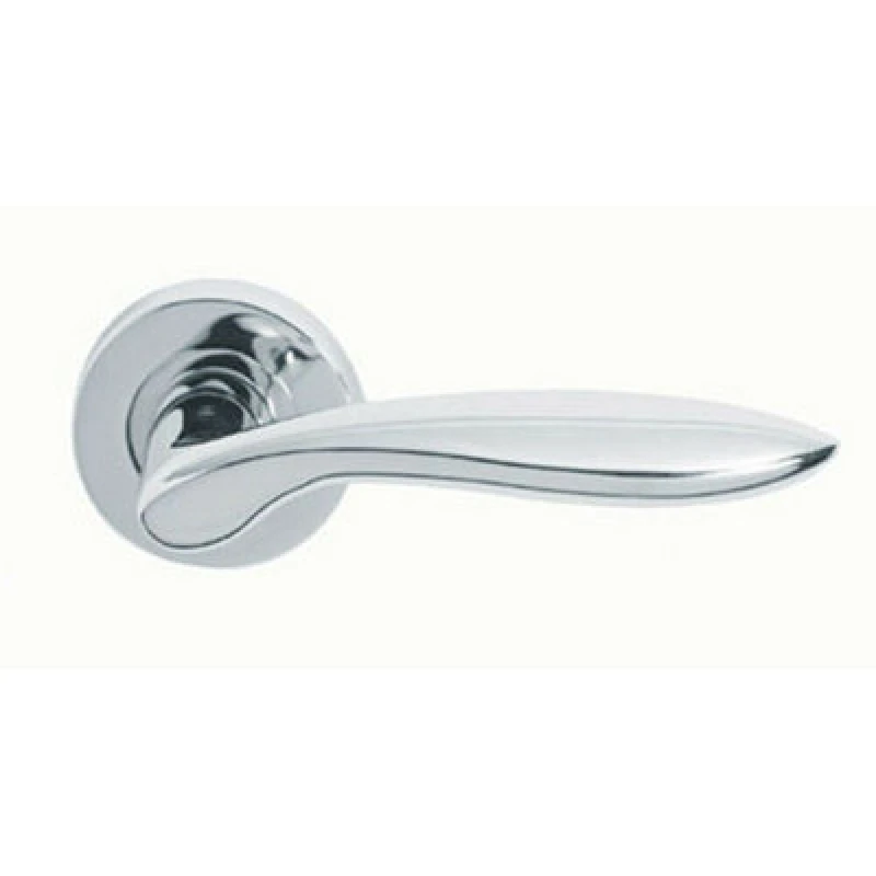 Image of Loops PAIR Smooth Ergonomic Handle on Round Rose Concealed Fix Polished Chrome Multi
