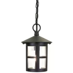 Image of Elstead - Hereford - 1 Light Outdoor Ceiling Lantern Black IP43, E27