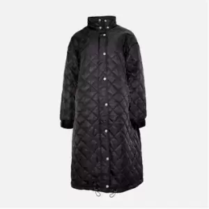 Image of Missguided Longline Quilted Maternity Coat - Black