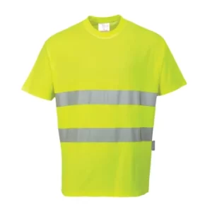 Image of Hi Viz Mens Class 2 Cotton Comfort T Shirt Yellow M