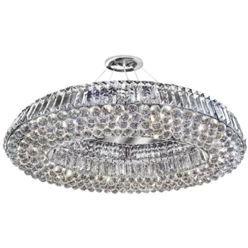 Image of Searchlight Vesuvius - 10 Light Ceiling Pendant Chrome with Crystals, G9